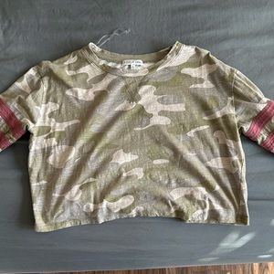Long Sleeve camo crop top